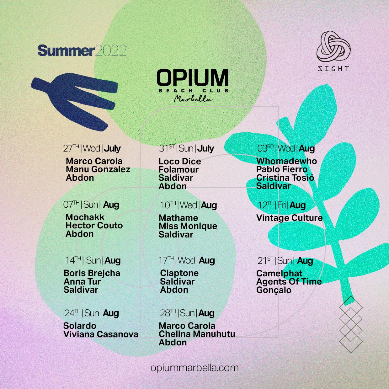 SIGHT & Opium Beach Announce Summer Series for Southern Spain feat. Marco Carola, Loco Dice, Folamour, WhoMadeWho, Miss Monique, Agents of Time, Solardo, Boris Brejcha, Claptone and more