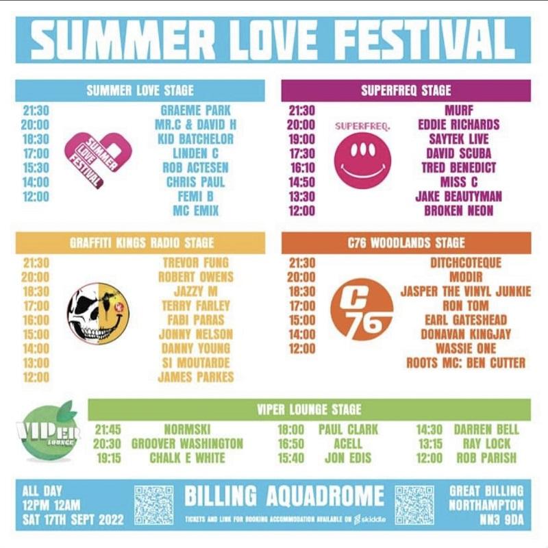 Summer Love Festival announce 2022 dates in Northampton – MR C, Robert Owens, Terry Farley, Graeme Park and more headline